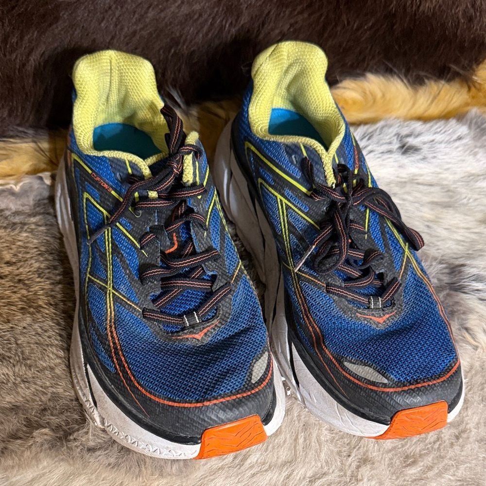 Men's Blue and Orange Athletic Shoes 10 (900A)